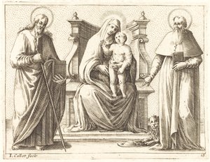 Dziewica z Dzieciątkiem ze Świętymi Jakubem i Hieronimem, 16081611. autorstwa Jacques Callot