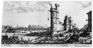 Stary widok Paryża, c1615-1635 1924 autorstwa Jacques Callot