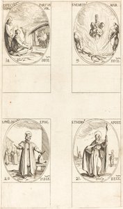 Czekam, aż Dziewica urodzi; Św. Nemeziusz; św. Filogoniusz; Św. Tomasz autorstwa Jacques Callot