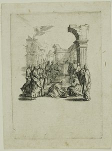 Umycie nóg, z Małej Pasji autorstwa Jacques Callot