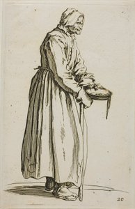 Żebraczka trzymająca jałmużnę, płyta 20 z The Beggars autorstwa Jacques Callot