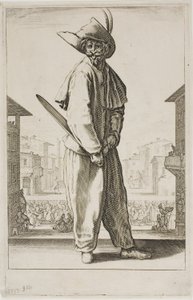 Zanni, z Trzech włoskich komików autorstwa Jacques Callot