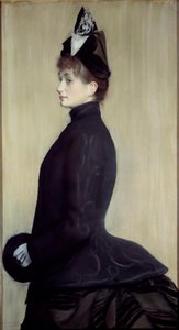 Portret Madame Wallet Pastelowy obraz Jacques Emile (Jacques-Emile) Blanche (1861-1942) 1887 Nd. 1,3x0,65 m Paryż, musee d