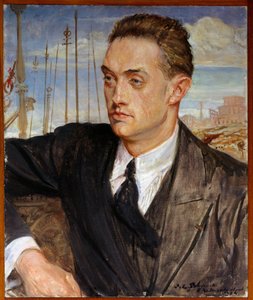 Portret francuskiego pisarza Henri de Montherlanta (1896-1972) Obraz Jacques Emile (Jacques-Emile) Blanche (1861-1942) 1924 Nd. 0,54x0,45 m Rouen, musee des Beaux Arts autorstwa Jacques Emile Blanche