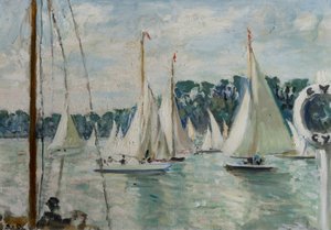 Jachty wyścigowe na Sekwanie autorstwa Jacques Emile Blanche