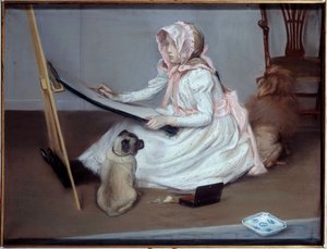 Rysunek młodej dziewczyny Malarstwo Jacques Emile (Jacques-Emile) Blanche (1861-1942), XX wiek. Rouen, Musee des Beaux Arts. autorstwa Jacques Emile Blanche