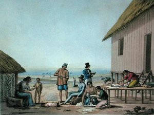 Agagna, Guam: Działania domowe, z „Voyage Autour du Monde sur les Corvettes de L