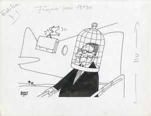 Le Figaro, satyra czarno-biała autorstwa Jacques Faizant