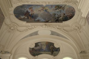 Dekoracja pawilonu Nord du Petit Palais - Le triomphe de Paris (sufit) - Paryż, stolica intelektualna (Demi-coupole), między 1913 a 1919 (olej) autorstwa Jacques Fernand Humbert