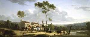Krajobraz z postaciami autorstwa Jacques Francois Joseph Swebach