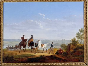 Krajobraz z postaciami i jeźdźcami Malarstwo autorstwa Jacques Francois Joseph Swebach autorstwa Jacques Francois Joseph Swebach