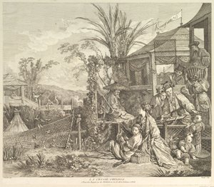 La Chasse Chinoise Chińskie polowanie, z Chinoiseries, po 1743. autorstwa Jacques Gabriel Huquier