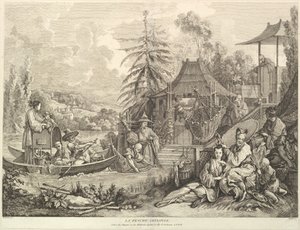 La pesche chinoise Chinese Fishing, z Chinoiseries, po 1743 r. autorstwa Jacques Gabriel Huquier