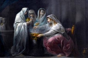 Les Vestales: szczegóły. XIX wiek (olej na płótnie)