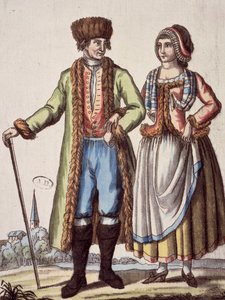 Para z Pragi, rycina Jacques Grasset de Saint - Sauveur (1757 - 1810)