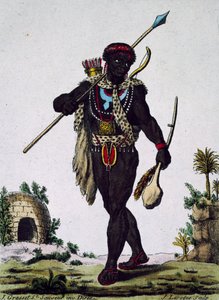 Człowiek z plemienia Namaquas, Afryka, rycina z Encyklopedii podróży autorstwa Jacques Grasset de Saint-Sauveur