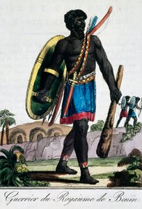 Wojownik z Afryki Benin, rycina z encyklopedii podróżniczej autorstwa Jacques Grasset de Saint-Sauveur