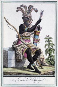 Amazon of Africa - w „”Encyclopedia of Travels”” Grasset St Sauveur, wyd. 1796 autorstwa Jacques Grasset de Saint-Sauveur