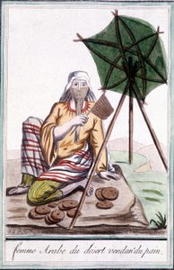 Pustynna Arabka sprzedająca chleb - w „”Encyklopedii podróży”” Grasset St Sauveur, wyd. 1796 autorstwa Jacques Grasset de Saint Sauveur