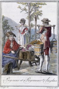 Angielscy chłopi i chłopi - w „”Encyklopedii podróży”” Grasset St Sauveur, wyd. 1796 autorstwa Jacques Grasset de Saint Sauveur