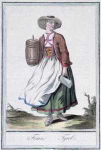 Femme of Tyrol - w „Encyklopedii podróży” Grasset St Sauveur, wyd. 1796 autorstwa Jacques Grasset de Saint Sauveur