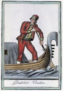 Gondolier w Wenecji - w „Encyklopedii podróży” Grasset Saint Sauveur, wyd. Paryż 1796 autorstwa Jacques Grasset de Saint Sauveur
