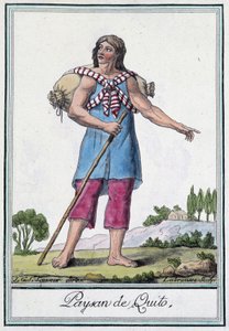 Chłop z Quito (Ekwador) - w „Encyklopedii podróży” Grasset St Sauveur, wyd. 1796 autorstwa Jacques Grasset de Saint Sauveur
