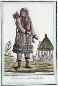 Chłop z Kamczatki - w „Encyklopedii podróży” Grasset St Sauveur, Paryż autorstwa Jacques Grasset de Saint Sauveur