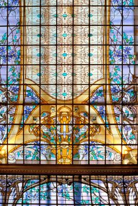 Nancy (wydział 54), Art Nouveau, „La verriere aux Clematites” (1901), Witraże Jacques Grube (1870-1936), Credit Lyonnais, rue St Georges