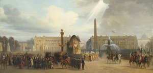 Powóz pogrzebowy Napoleona przejeżdża przez Place de la Concorde, 15 grudnia 1840, 1844