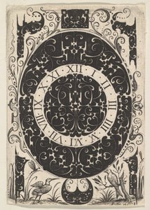 Zegarek owalny z ptakami i drobnymi motywami, ca. 1614-19.