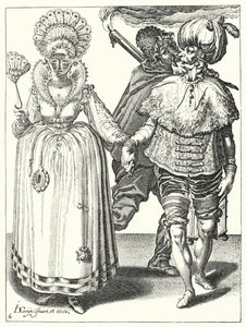 Maskarada (grawerowanie) autorstwa Jacques II de Gheyn