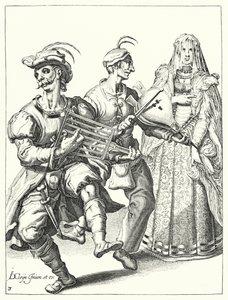 Maskarada (grawerowanie) autorstwa Jacques II de Gheyn