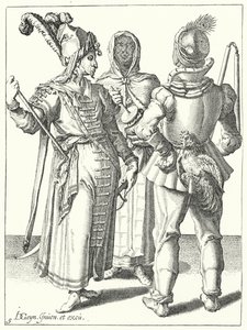 Maskarada (grawerowanie) autorstwa Jacques II de Gheyn