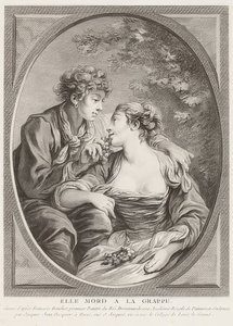 Elle mord à la grappe (umiera na winogronach). 1768 autorstwa Jacques Jean Pasquier