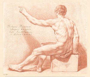 Akt męski w pozycji siedzącej, widziany z tyłu (III nagroda 1781)