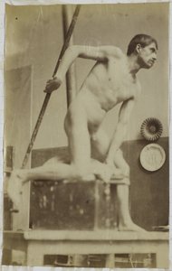 Studium nagiego modela męskiego z włócznią w ręku w pracowni Jacques de Lalaing autorstwa Jacques Lalaing (attributed to)