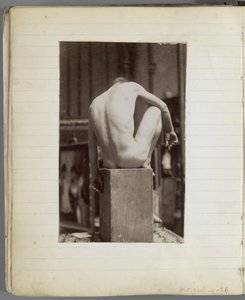 Studium nagiego modela, siedzącego i widzianego z tyłu, w pracowni Jacques de Lalaing autorstwa Jacques Lalaing (attributed to)