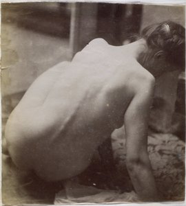 Studium nagiej modelki widzianej z tyłu w pracowni Jacques de Lalaing, wstępne studium elementu do fontanny w Musee des Beaux arts, Tournai oraz do okrągłej fontanny autorstwa Jacques Lalaing (attributed to)