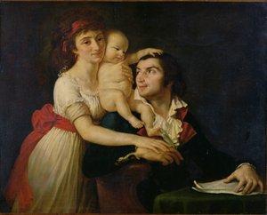 Camille Desmoulins (1760-94), jego żona Lucile (1771-94) i ich syn Horace-Camille (1792-1825) c.1792 (olej na płótnie) autorstwa Jacques Louis (workshop of) David