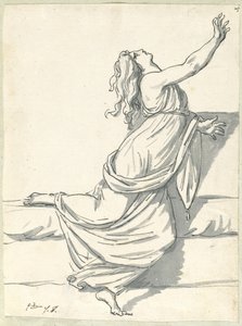 Zrozpaczona kobieta z odrzuconą głową autorstwa Jacques Louis David