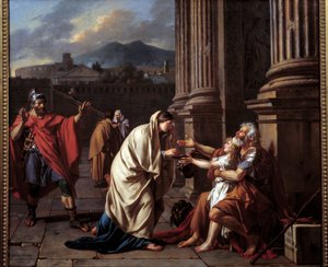 Belisaire (500-565) z prośbą o alumone. (Belisarios - Flavius Belisarius) Obraz Jacques Louis David (1748-1825) autorstwa Jacques Louis David