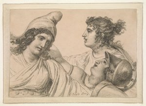 Kompozycja z trzema postaciami autorstwa Jacques Louis David