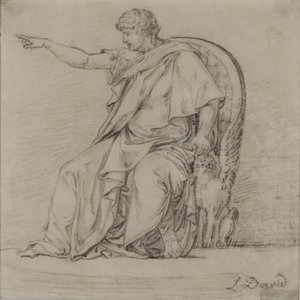 Draped Figure, koniec XVIII wieku (ołówek na papierze) autorstwa Jacques Louis David