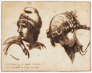 Głowa kobiety i zwierzaka autorstwa Jacques Louis David