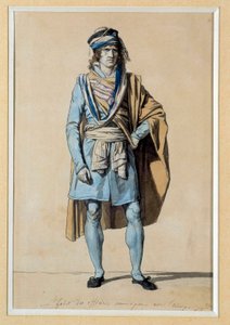 Rewolucja Francuska: projekt kostiumu obywatelskiego 1793 „Suknia urzędnika miejskiego z szalikiem” Akwarela Jacques Louis David (1748-1825) Ndz. 0,3x0,2m. Wersal, zamki wersalskie i Trianon autorstwa Jacques Louis David