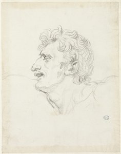 Głowa mężczyzny, lewy profil autorstwa Jacques Louis David