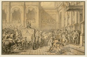 Przybycie cesarza ... autorstwa Jacques Louis David