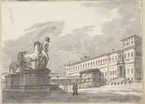 Monte Cavallo z poskramiaczami koni autorstwa Jacques Louis David