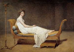 Portret Madame Recamier (1777 - 1849), Jeanne Francoise zwana Juliette - Obraz Jacquesa Louisa Davida (1748-1825) autorstwa Jacques Louis David